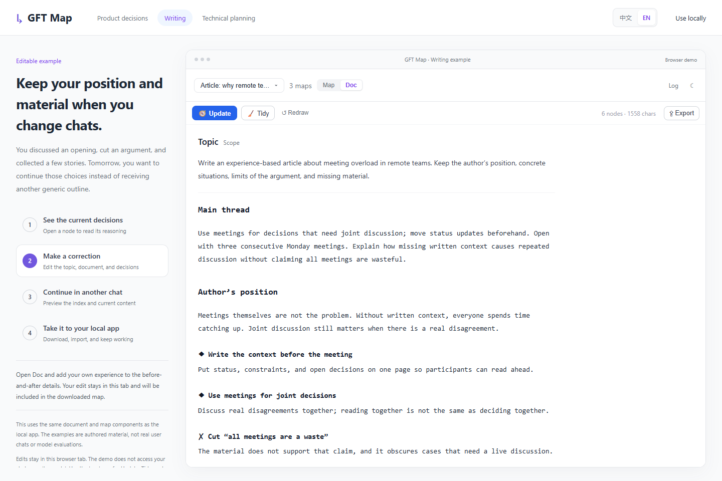 Writing example